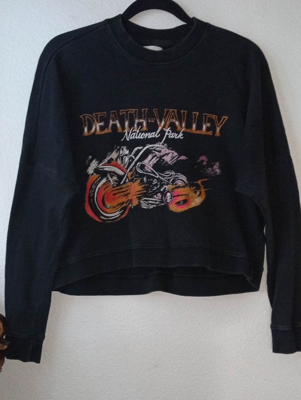 Cotton On Crop Black Sweatshirt Death Valley